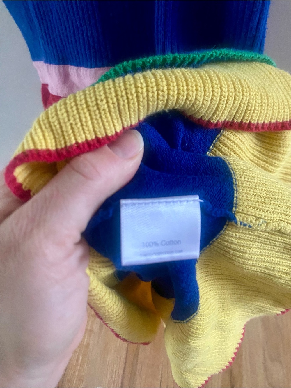 Hanna Andersson Rainbow Twirly Ruffle Sweater Dress Cotton Girl Size 120 6-7 - Picture 4 of 8